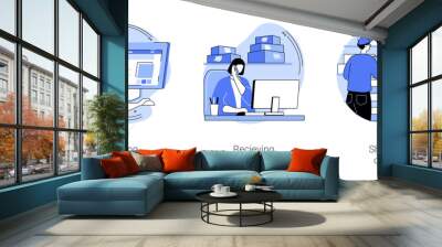 E-commerce store owner isolated cartoon vector illustrations se Wall mural