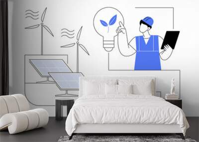 Energy storage abstract concept vector illustration. Wall mural