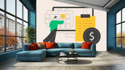 Fees and funding abstract concept vector illustration. Wall mural