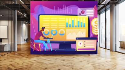 Financial data management concept vector illustration. Wall mural