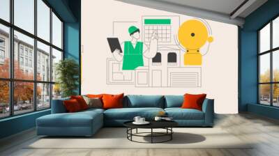 Fire prevention abstract concept vector illustrations. Wall mural