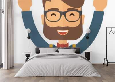 Happy young man Wall mural