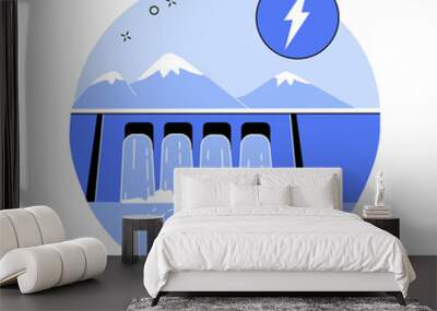 Hydropower abstract concept vector illustration. Wall mural