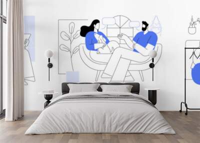 Leisure time isolated cartoon vector illustrations se Wall mural