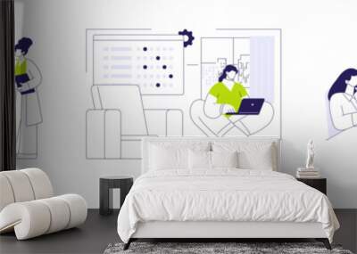 Market research abstract concept vector illustrations. Wall mural