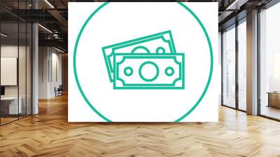 Money banknotes line icon. Wall mural