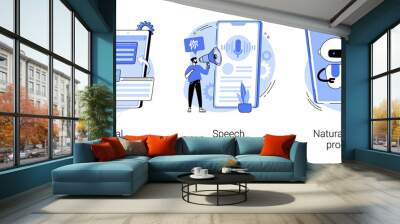 Multilingual mobile application abstract concept vector illustrations. Wall mural