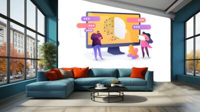 Natural language technology in Customer Service abstract concept vector illustrations. Wall mural