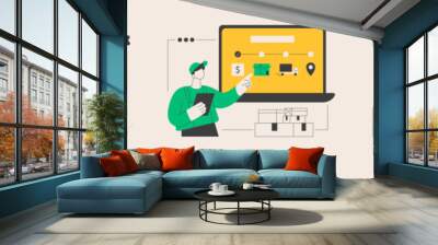 Online store purchase abstract concept vector illustrations. Wall mural