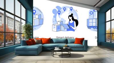 Parcel shipment abstract concept vector illustrations. Wall mural