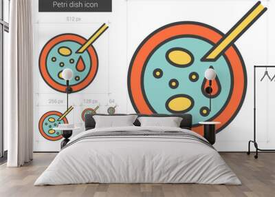 petri dish line icon. Wall mural