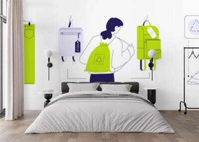 Products from recycled materials abstract concept vector illustrations. Wall mural