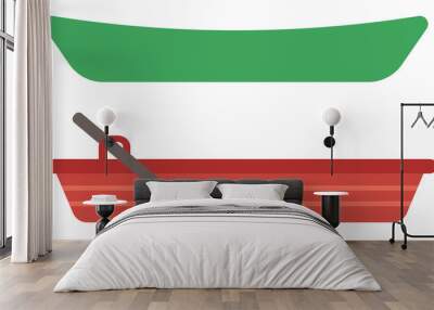 Rowing boat with paddles and canoe. Wall mural