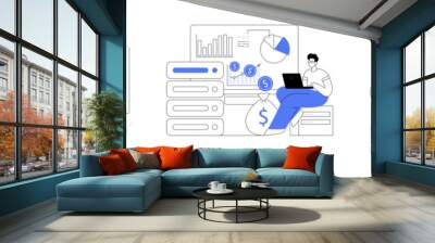 Selling database abstract concept vector illustrations. Wall mural