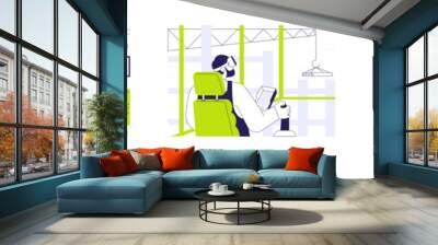 Semi-immersive virtual reality abstract concept vector illustrations. Wall mural