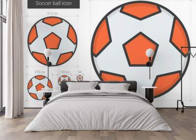 Soccer ball line icon. Wall mural