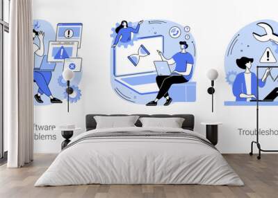 Software support line isolated cartoon vector illustrations se Wall mural