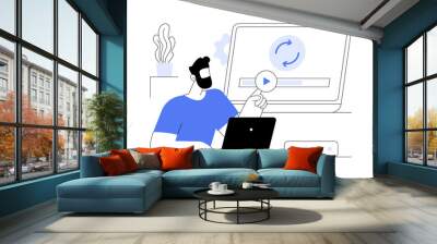 Software update abstract concept vector illustration. Wall mural