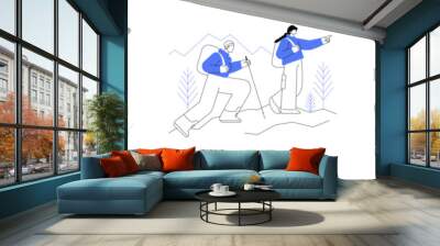 Sports lifestyle abstract concept vector illustrations. Wall mural