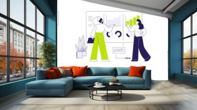 Statistics for business abstract concept vector illustrations. Wall mural