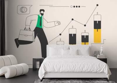 Stock market abstract concept vector illustration. Wall mural