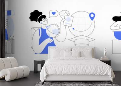 Study abroad isolated cartoon vector illustrations se Wall mural