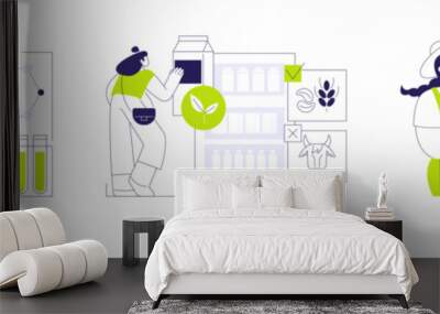 Sustainable food production abstract concept vector illustrations. Wall mural