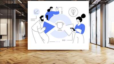 Teamwork power abstract concept vector illustration. Wall mural