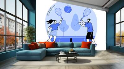 Tennis abstract concept vector illustration. Wall mural