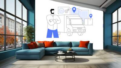 Trucking company abstract concept vector illustrations. Wall mural