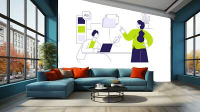 UI design abstract concept vector illustrations. Wall mural