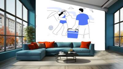 Urban beach isolated cartoon vector illustrations se Wall mural