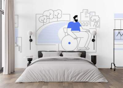 Urban facilities for disabled people isolated cartoon vector illustrations se Wall mural