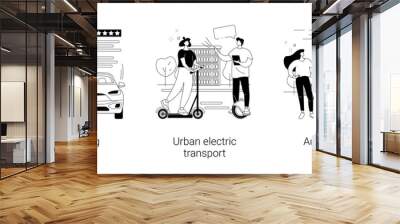 Urban transportation abstract concept vector illustrations. Wall mural