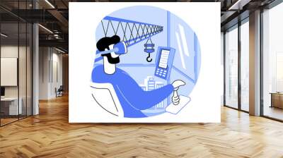 VR in construction isolated cartoon vector illustrations. Wall mural