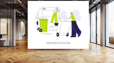 Waste management abstract concept vector illustrations. Wall mural