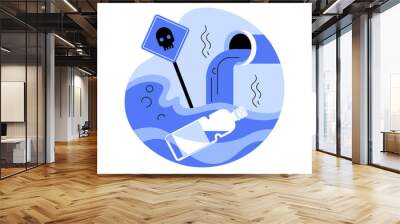 Water pollution abstract concept vector illustration. Wall mural