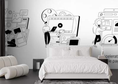 Web development company abstract concept vector illustrations. Wall mural