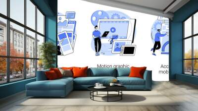 Web development company abstract concept vector illustrations. Wall mural