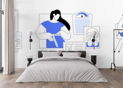 Weight loss program isolated cartoon vector illustrations se Wall mural