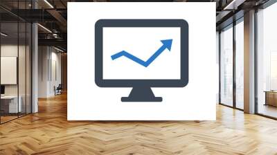 Online analysis Icon. Marketing report, finance (vector illustration) Wall mural