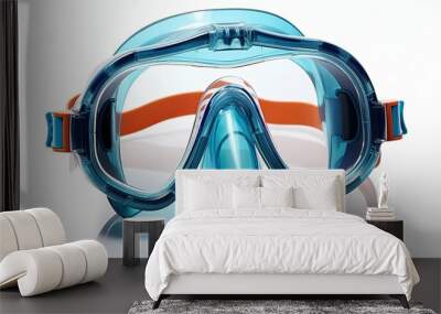 Snorkeling mask isolated on white background, Generative AI Wall mural