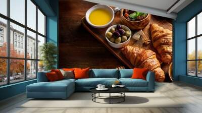 Mediterranean breakfast buffet space for text Wall mural