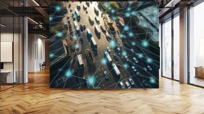 Autonomous Vehicles in Smart City Wall mural