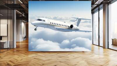 Executive Private Jet Soaring High in the Blue Sky - AI Generated Wall mural