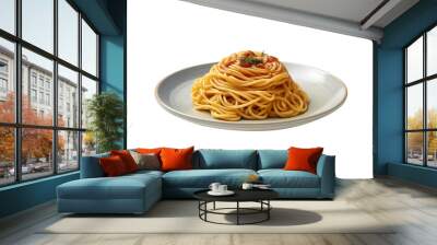 bowl of spaghetti isolated Wall mural