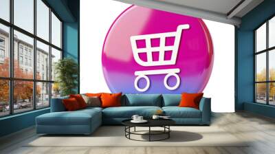 shopping cart button icon isolated Wall mural