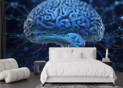 artificial human brain, rendering 3D Wall mural