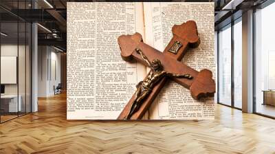 crucifix and bible Wall mural