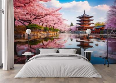 Japan travel destination. Tour tourism exploring. Wall mural